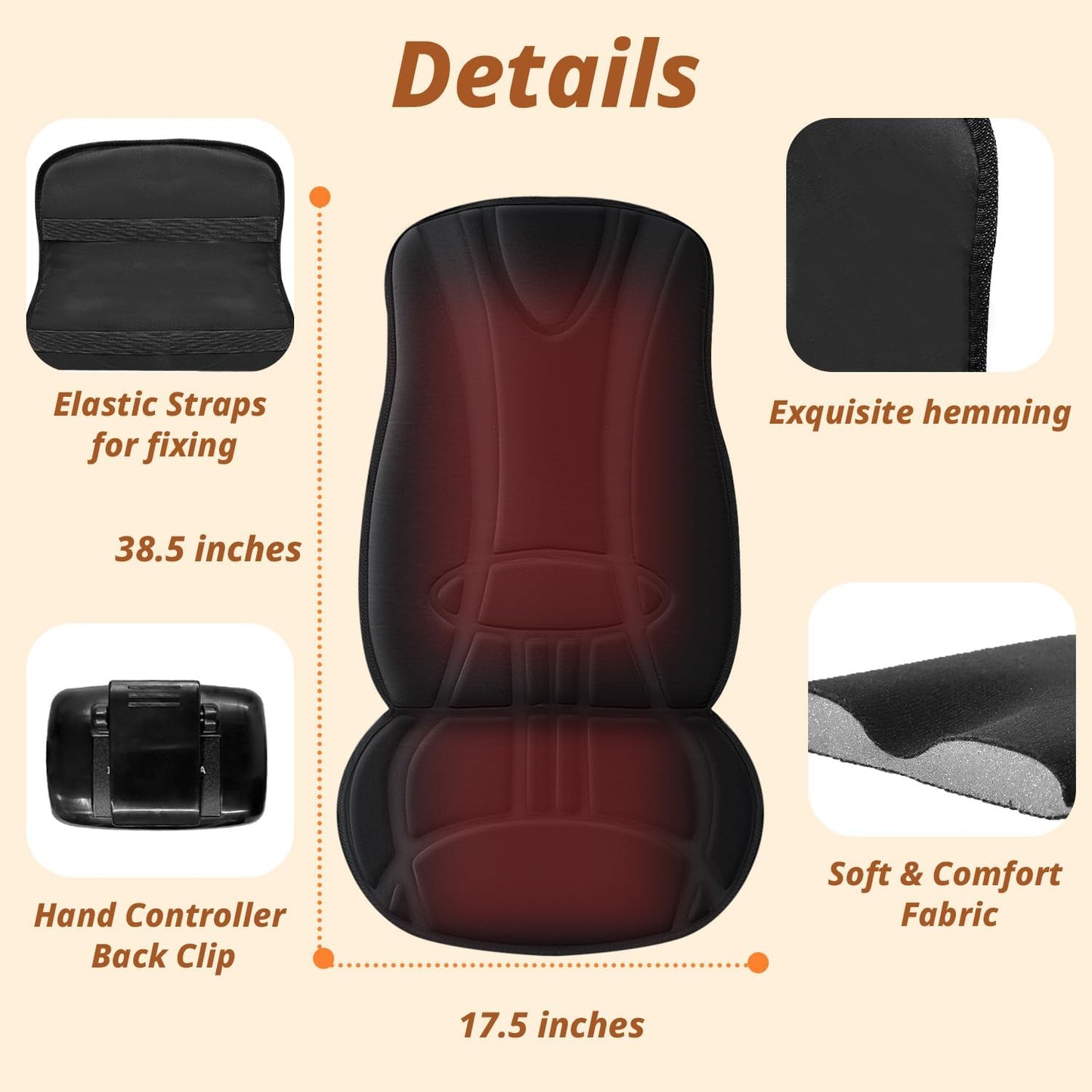 Heated Seat Cover Expanded in Heating Area Winter Seat Cushion for Home Office
