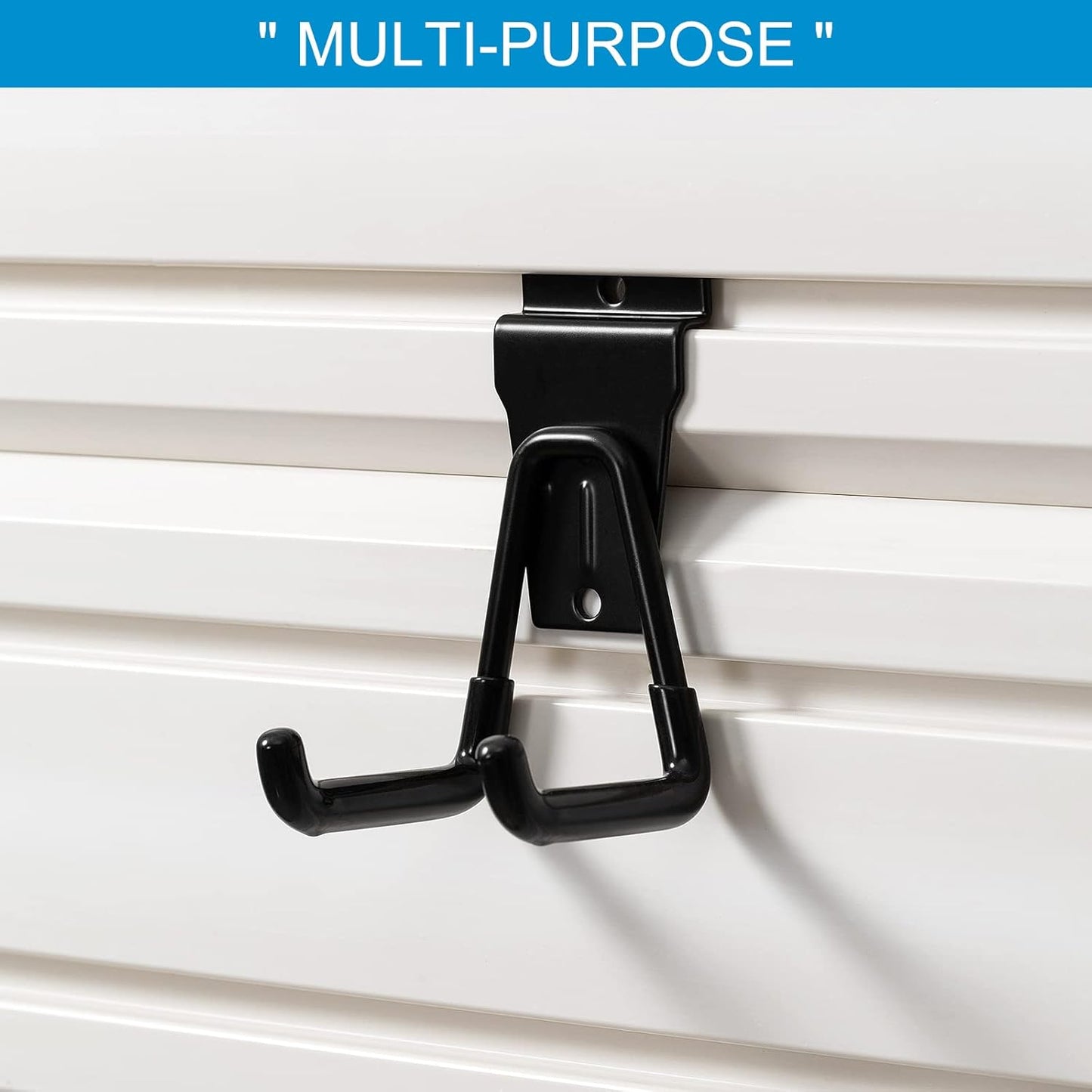 12Pack Slatwall Hooks Heavy Duty Slatwall Accessories Garage Slatwall Hooks and Hangers Small U Hook(Black)