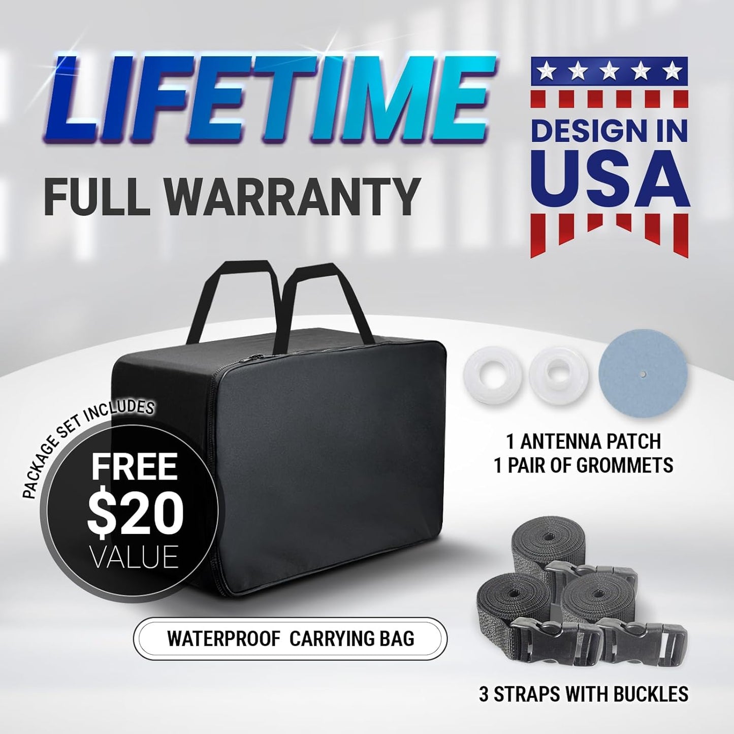 iCarCover Custom Car Cover for Pontiac Chieftain 2-Door, 4-Door (1955-1958) Waterproof All-Weather Rain Snow UV Sun Protector Full Exterior Indoor Outdoor Car Cover (Stripe - Gray/Black)