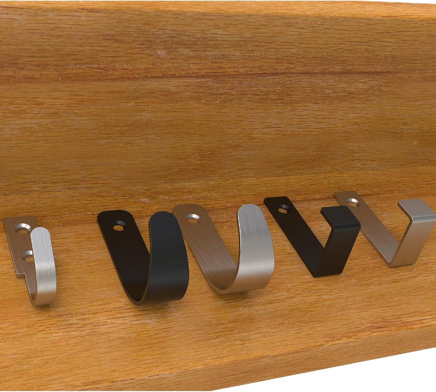 Hooks for Hanging Stainless Steel Heavy Duty Coat Hook Wall Hooks Robe Hanger Hooks Hanging Hat Key Holder for Towel and Bags Indoor Outdoor, (Black-Square, 2.5x1.3inch,8pcs)