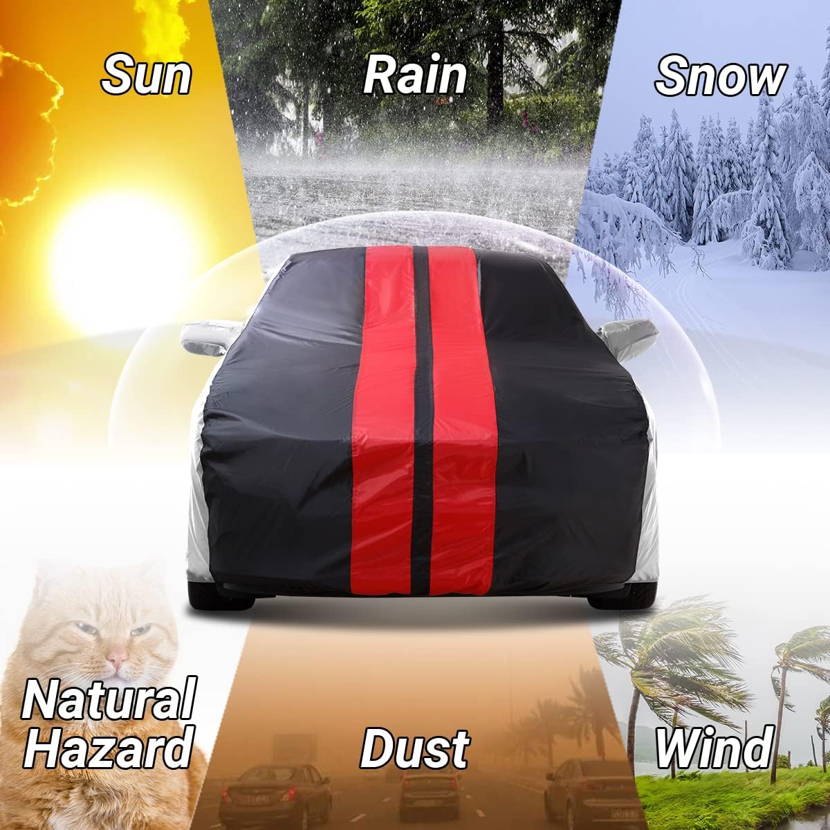 iCarCover Custom Car Cover Compatible with Charger 2006-2024, Waterproof All-Weather Rain Snow UV Sun Protector Full Exterior Indoor Outdoor Car Covers, Tribe (Gray/Black)