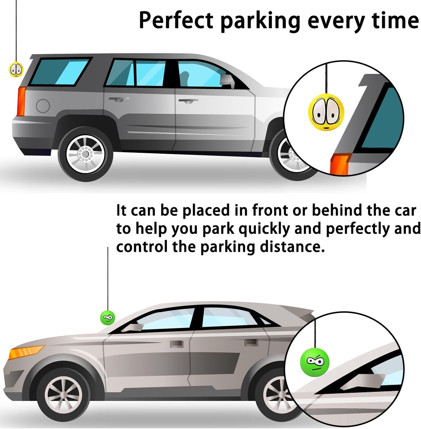 2 Pack Garage Parking Aid - Double Car Parking Assist System with Telescopic Adjustable Length