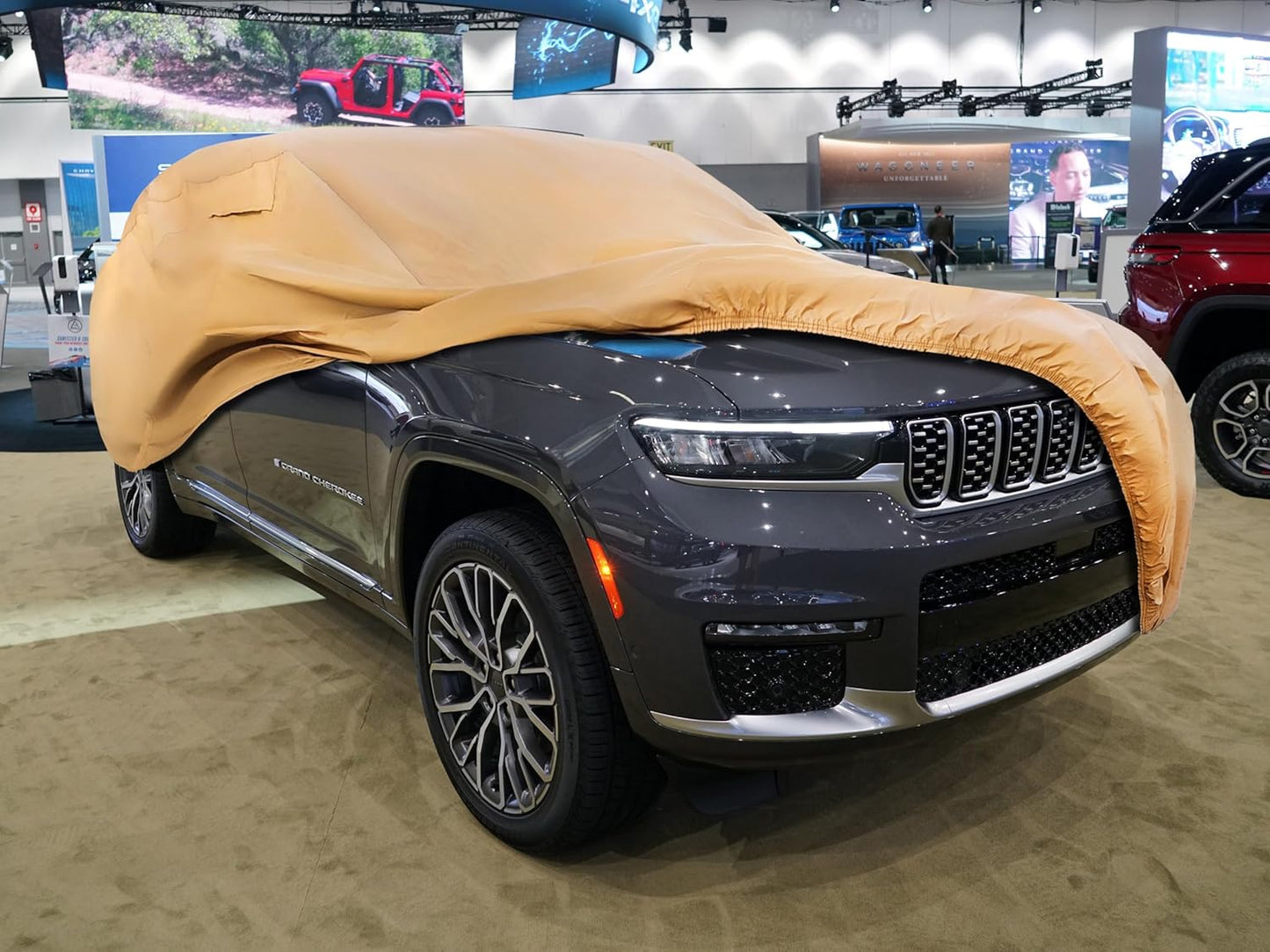 Heavy Duty Outdoor Car Cover Custom Fit for Jeep Grand Cherokee,Windproof All Weather Waterproof Sun Rain UV Dust Snow Protection Outdoor Car Covers