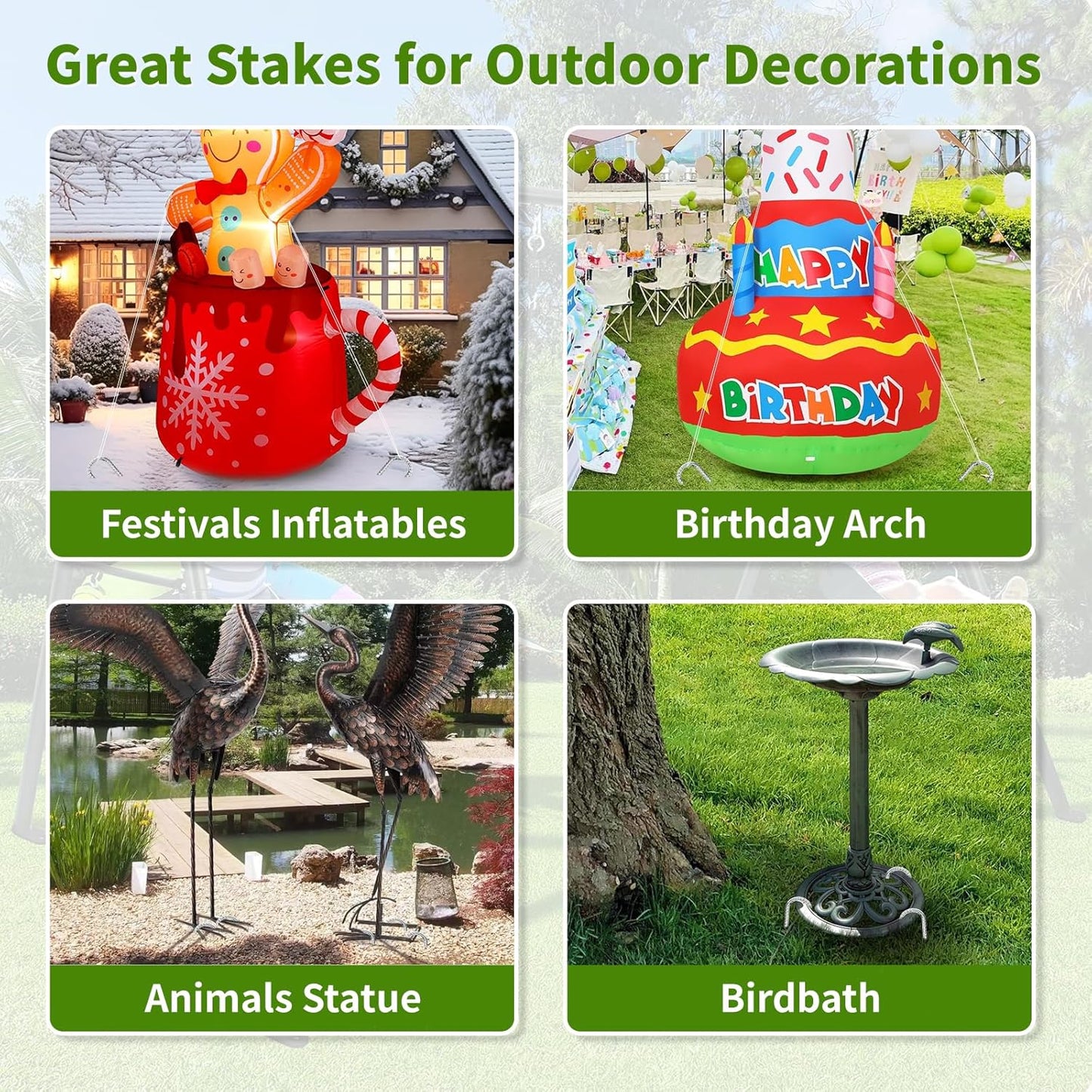 12 Inch Ground Stakes Heavy Duty J Hook 30-Pack Metal Spikes Galvanized Ground Hooks Anchors Rebar Ground Stakes for Fence Tent Gazbo Bounce House and Outdoor Decorations Inflatables