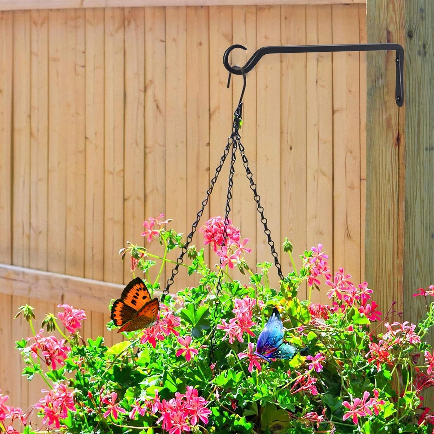 12inch 4 Pack Plant Hanger, Sturdy Hanging Plant Hangers Outdoor, Bird Feeder Hanger for Bird Feeders, Planters, Lanterns, Wind Chimes Indoor Outdoor, Upgrade Black