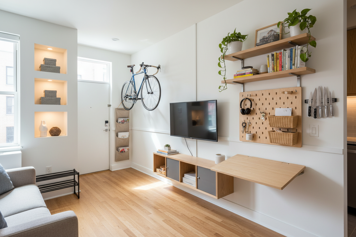 10 Smart Wall Storage Solutions for Small Apartments in the USA (Stylish & Space-Saving)