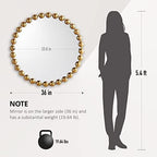 Madison Park Round Mirror, Metal Frame Circle Mirror 36 inch, Wall Art Decor - Image 6