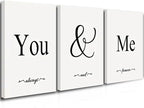 GUBIYU Black & White Bedroom 'You And Me' Love Words Art 24"x36" by GUBIYU