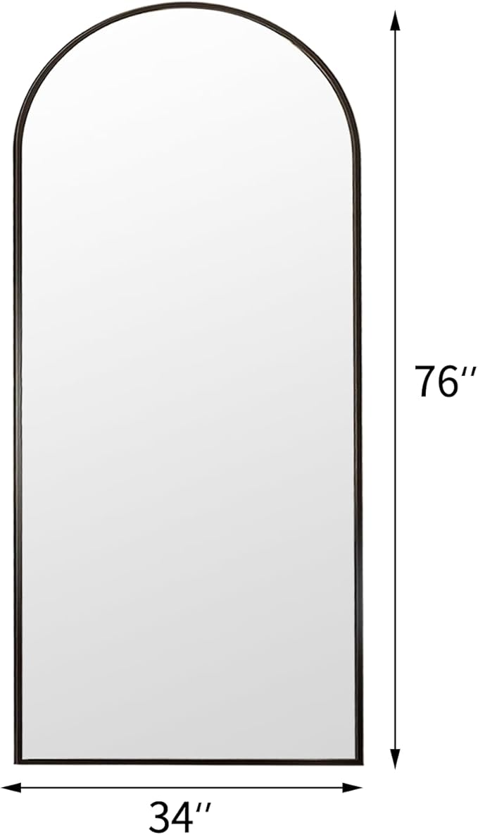 Rowjut Floor Full Length Mirror, Arched Mirrors Full Length 76"x34" - Image 3