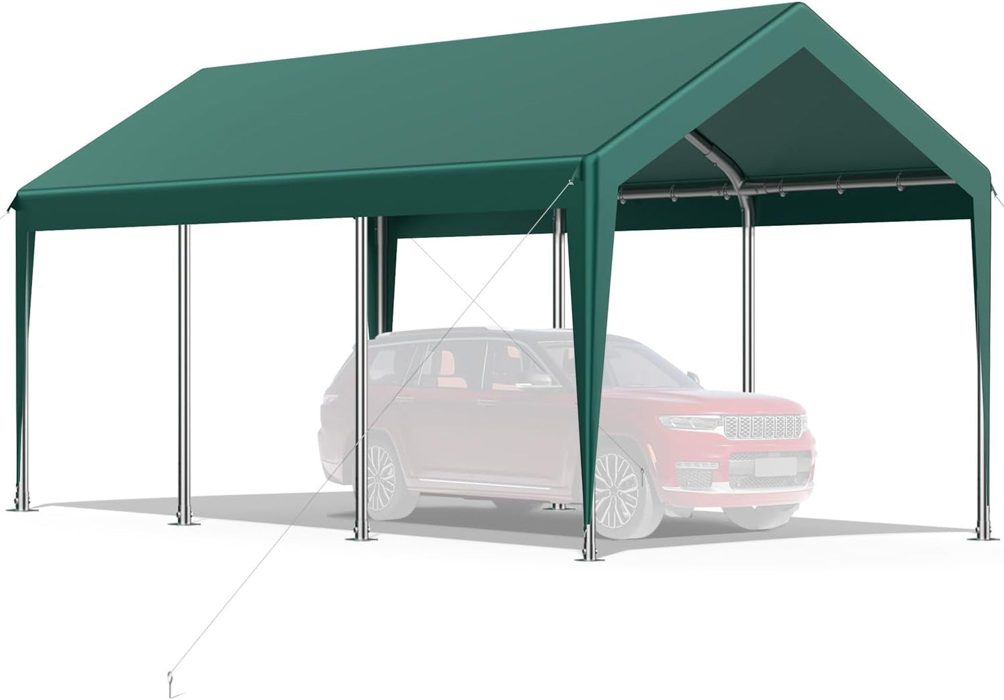 12x20FT Heavy Duty Carport Potable Car Canopy Garage Party Tent Boat Shelter,Waterproof & UV Protected with Four Wind-Resistant Ropes, Outdoor Tents for Cars,Boats,Trucks, Motorcycles(Green)