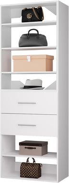 ROOMTEC Modular Closet System, 31.5" 2 Drawer Shelf Closet Tower Wall-Mounted by ROOMTEC
