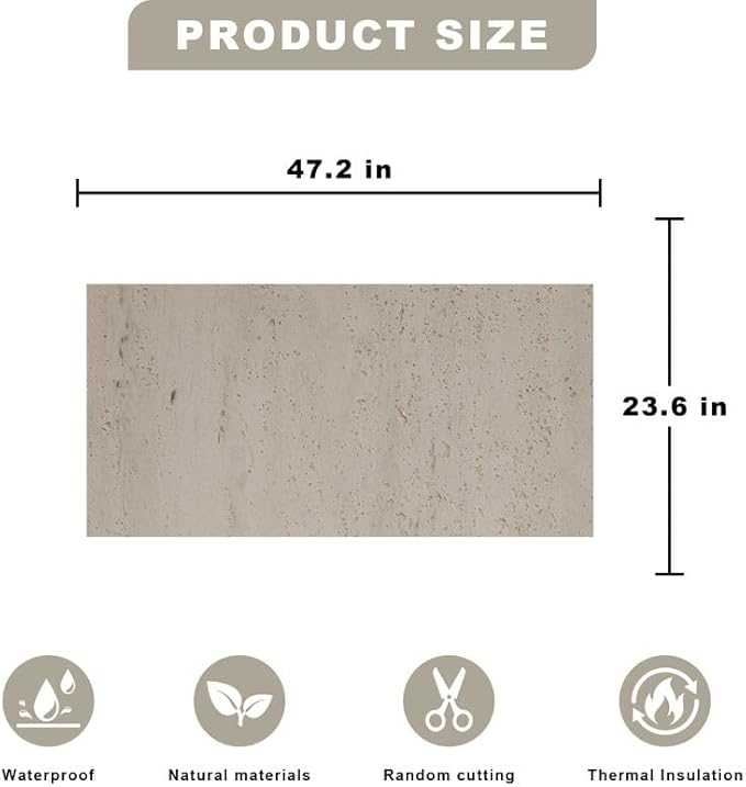 3D Wall Panels - 4PCS 47.2"x23.6" Faux Stone Wall Covering - MCM Modified Clay - Image 5