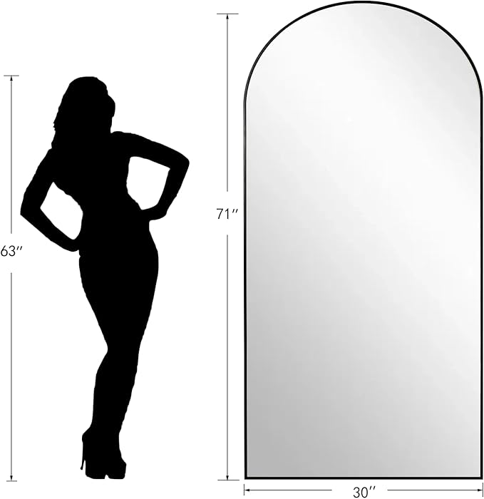 Dewfig Arched Full Length Mirror, Full Body Mirrors - Image 8