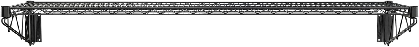 14" x 60" Black Epoxy Wire Wall Mount Shelf