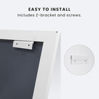 Amorho Bathroom Mirror, 72 X36 Inch White Thick Metal Framed Wall Mirrors - Image 6