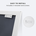 Amorho Bathroom Mirror, 48x30 Inch White Thick Metal Framed Wall Mirrors - Image 5