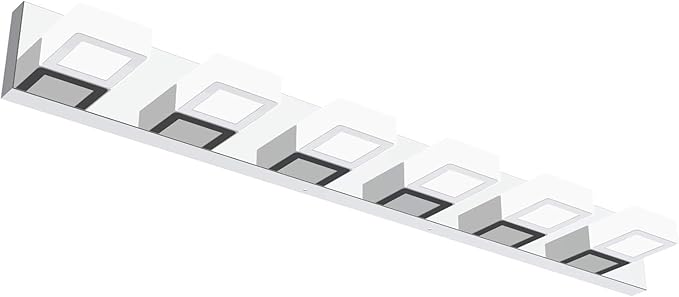 Ralbay Modern LED Bathroom Vanity Lights 6 Lights Acrylic Stainless Steel LED by RalbayLighting