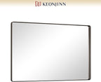 Keonjinn Black Bathroom Mirror 55 x 36 Inch Large Rounded Rectangle Mirror - Image 9