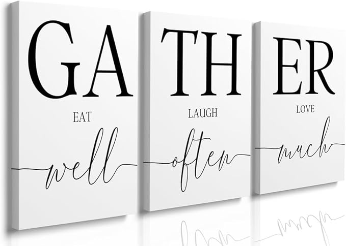 GUBIYU Gather Signs for Home Decor, Wall Art for Dining Room and Kitchen by GUBIYU
