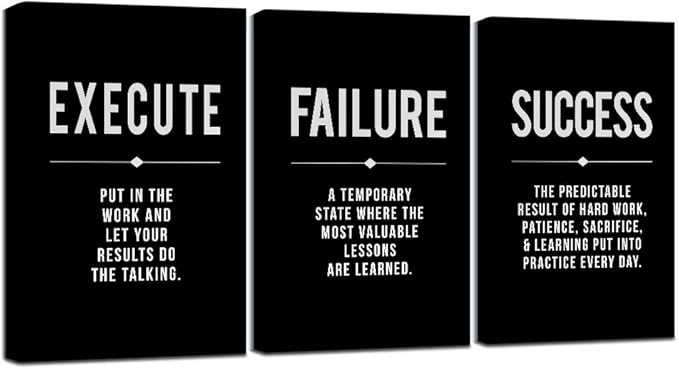 Framed Canvas Wall Art Success Quote, Office Wall Art, Positive Motivational - Image 9