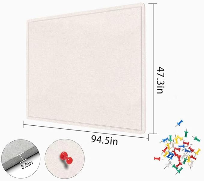 Extra Large Bulletin Board, 95 X 47 inches Cork Board - Image 3