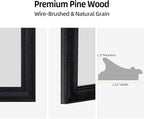 36" x 60" Rustic Wooden Framed Wall Mirror - Image 4