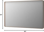 LOAAO 60”X36” Gold Bathroom Mirror, Rounded Rectangle Gold Frame Mirror - Image 9