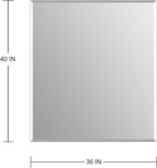 Ruomeng Frameless Mirror for Wall, 40x36 Inch Bathroom Vanity Mirror Farmhouse - Image 4
