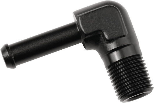 1/8 NPT Male to 1/4" Hose Barb Fitting Adapter 90 Degree Elbow Aluminum Black