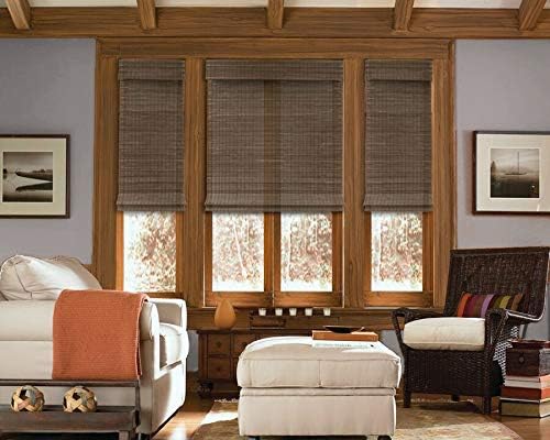 Cordless Woven Wood Roman Shades, 51W x 60H, Sarasota Cocoa, Sizes 20-72 Wide - Image 4