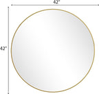 BEAUTYPEAK 42 Inch Round Mirror, Metal Frame Circle Mirror, Wall Mounted - Image 7