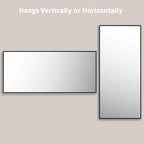 LOAAO 72"X32" Black Rectangle Bathroom Mirror Wall, Matte Black Aluminum Alloy - Image 4