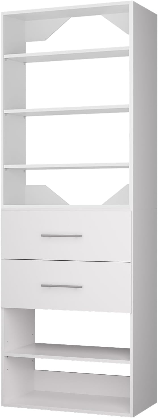 ROOMTEC Modular Closet System, 19.5" 2 Drawer Shelf Closet Tower Wall-Mounted - Image 8