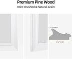 32" x 40" Rustic Wooden Framed Wall Mirror - Image 4