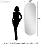 Oval Full Length Mirror, Ultra-Clear Explosion-Proof Dressing Mirror, Simple & - Image 2