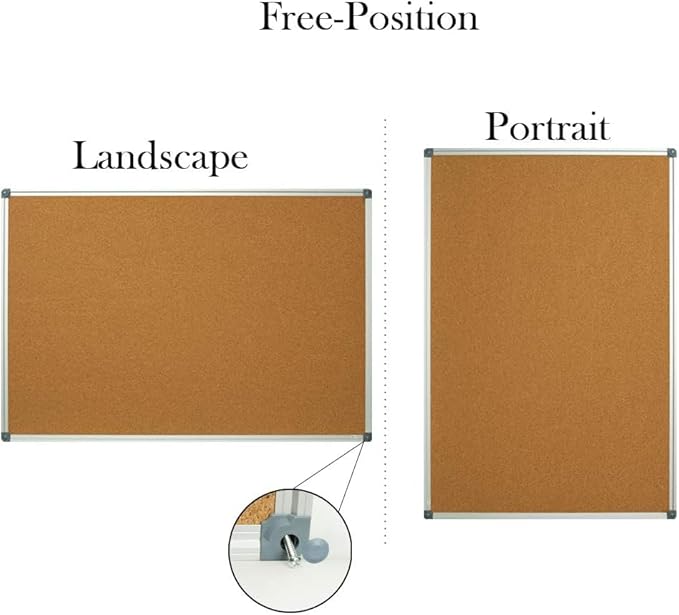 Lockways Large 60" x 36" Large Cork Board Bulletin Board, Framed CorkBoard - Image 3