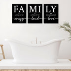 GUBIYU Black Home Dining Room Wall Art Set of 3 Family Sign Prints Canvas - Image 3