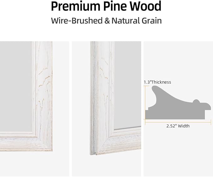 36 x 48 Rustic Wooden Framed Wall Mirror - Image 4
