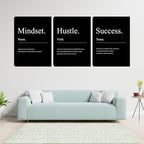 Large Motivational Office Wall Decor Mindset Canvas Wall Art Hustle Posters - Image 2
