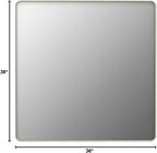 TETOTE Silver Bathroom Mirror, 36 x 36 Inch Wall Mounted Square Brushed Nickel - Image 9