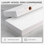 Homeforia White Floating Shelves 24 inch, High End Solid Real Wood 24inch - Image 3
