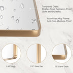 LOAAO 60”X28” Gold Bathroom Mirror, Rounded Rectangle Gold Frame Mirror - Image 5