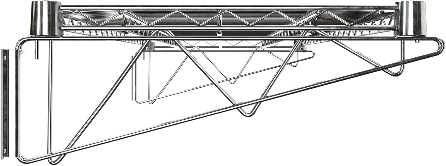 18" x 48" Chrome Wire Wall Mount Shelf