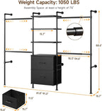 ONBRILL T2 Wall Mounted Industrial Pipe Clothing Rack, Closet Organizers and - Image 2