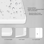 LOAAO 48x32 Inch White Metal Framed Bathroom Mirror - Image 5