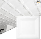 Art3d 36-Pack Square Drop Ceiling Tile 2ft x 2ft in White, PVC Ceiling Panel 24 by Art3d