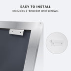 Amorho 48x32 Inch Bathroom Mirror Silver, Thick Metal Framed Wall Mirrors - Image 7
