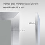 Amorho 48x30 Inch Bathroom Mirror Silver, Thick Metal Framed Wall Mirrors - Image 4