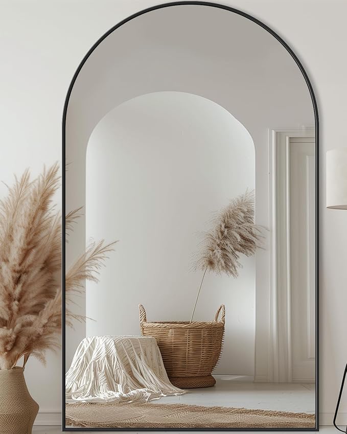 Antok 72" x44” Arched Full Length Floor Mirror, Free Standing/Wall Mount/Leaning - Image 2