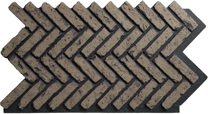 EverStone Herringbone Faux Brick Panel, 46 1/2"W x 25 1/4"H x 1"D, Ash Color by EkenaMillwork